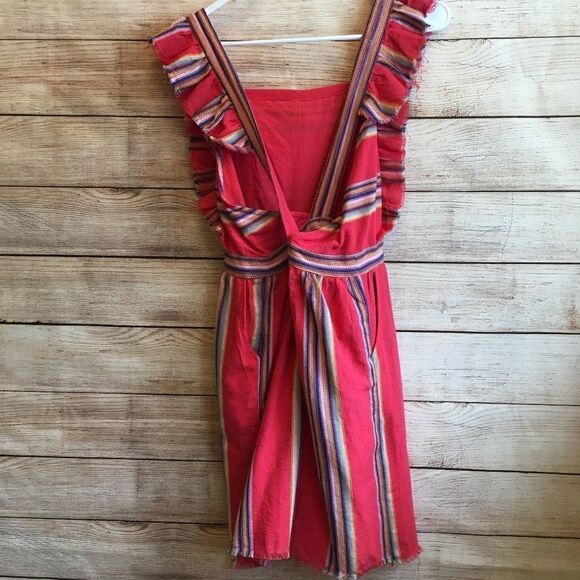 ‎DRA SOUTHWESTERN STRIPE MALIBU DRESS IN RED - Picture 4 of 6